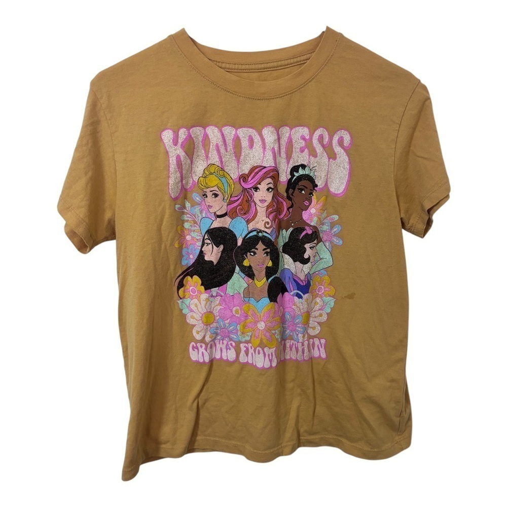 3/$15 Disney Princess women’s Kindness Graphic Tee - mustard yellow size Medium